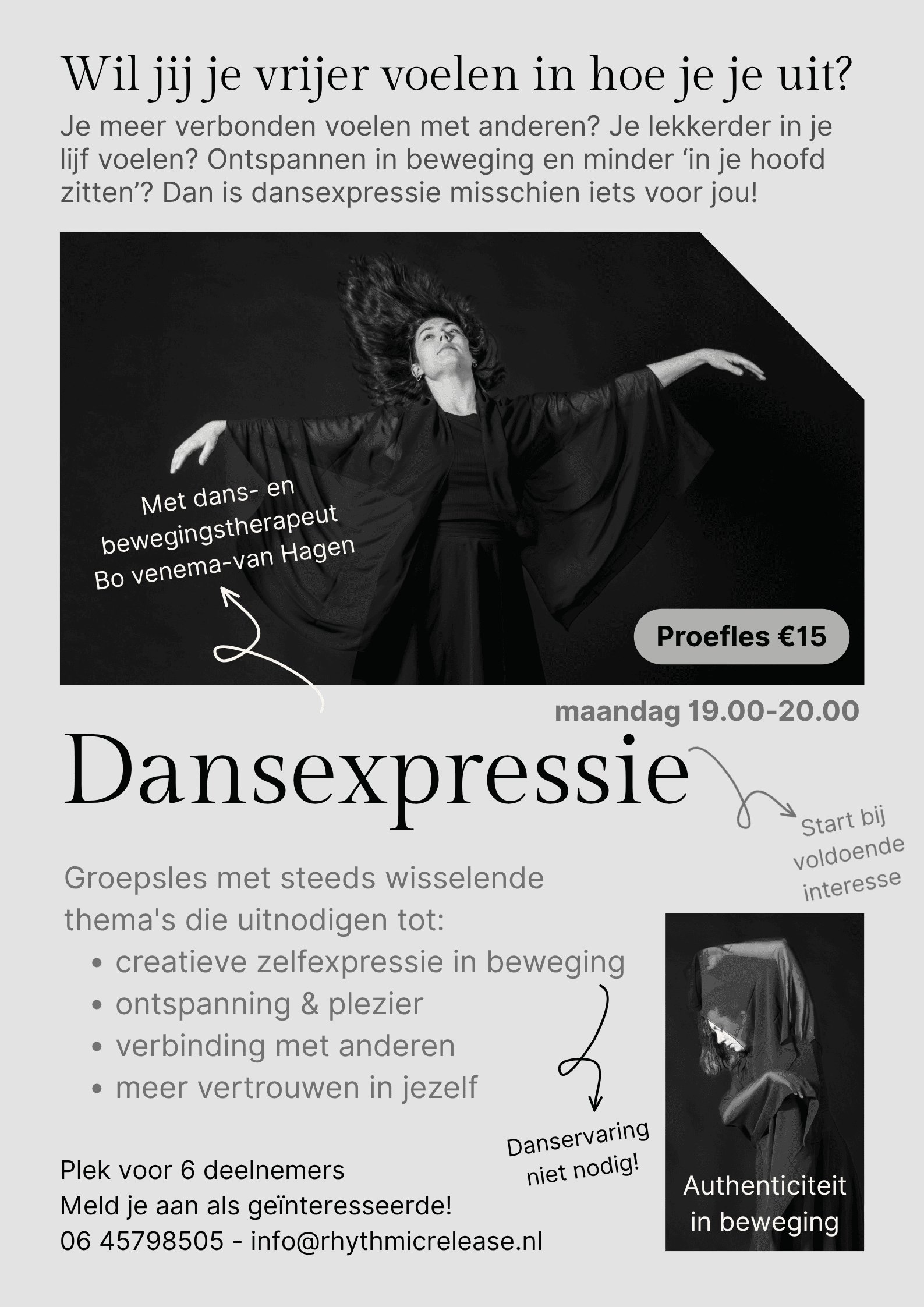 Dansexpressie groepsles creatieve dans